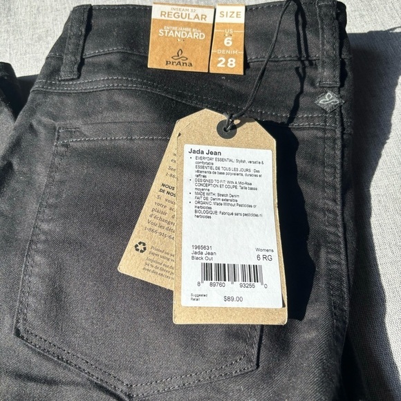 prAna Women's Jada Jean, Black Out, 6 Regular - Picture 3 of 7